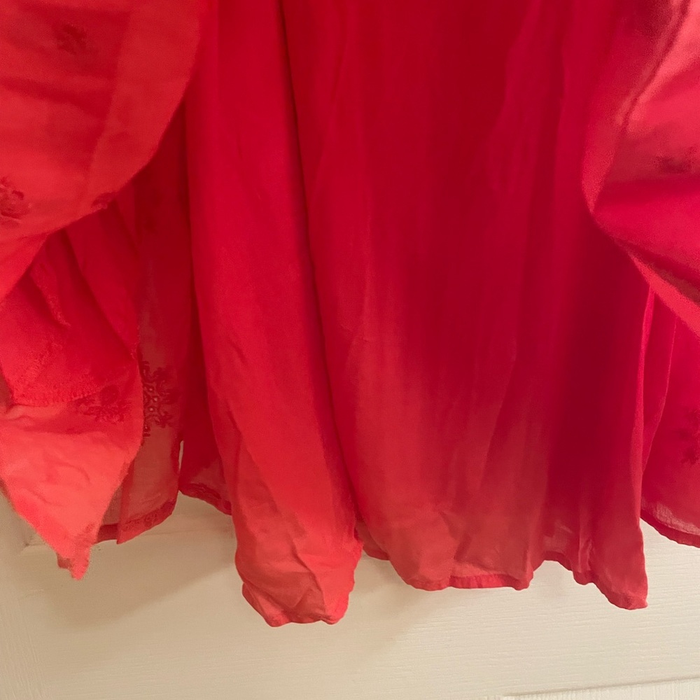 FREE PEOPLE Nobody Like You Embroidered Mini Dress in Coral - Picture 10 of 14